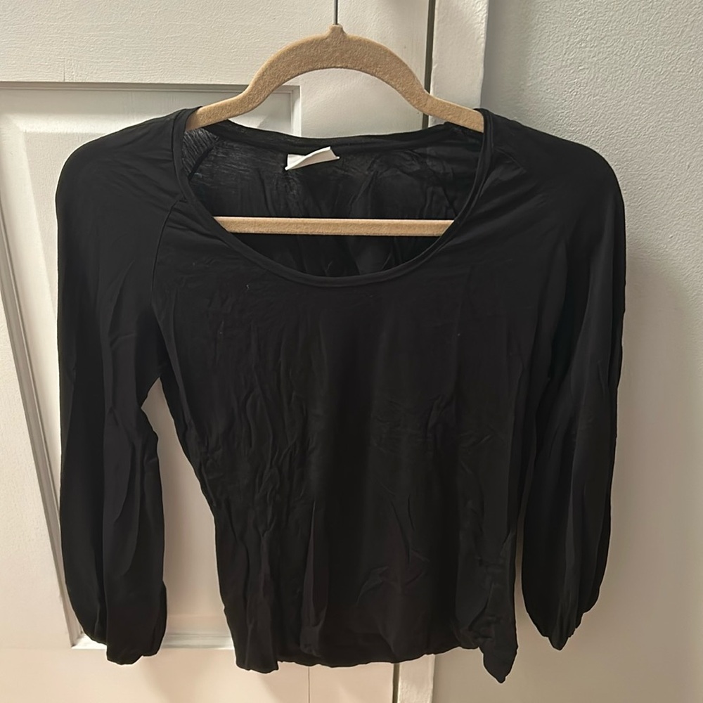 Dries Van Noten black long sleeve puff top